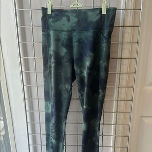 Victoria's Secret Green and Black Tie-Dye Leggings